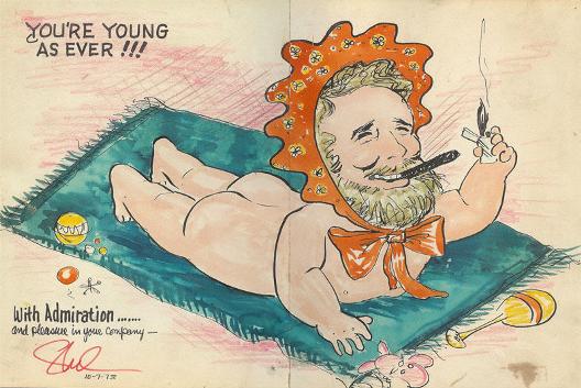 Shel Dorf's 1973 birthday card for Ken Krueger. (Image courtesy of The Krueger Archives.)