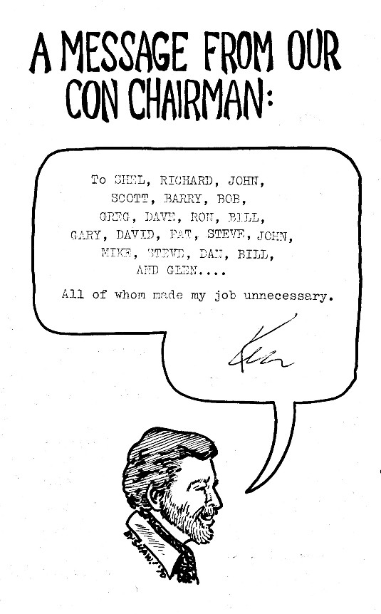 Message From Chairman Ken Krueger from 1970 Comic-Con #1 Program Book